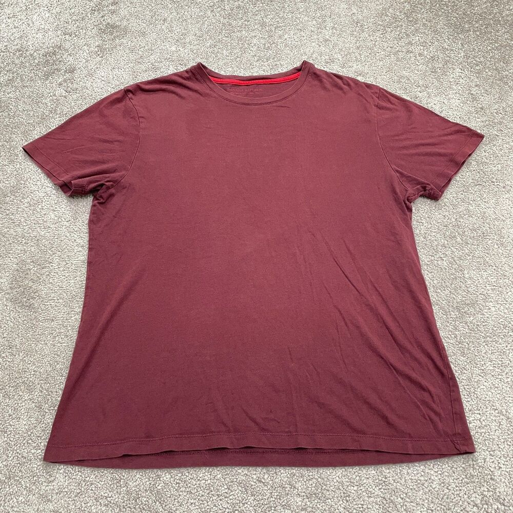 Banana Republic Basic T-Shirt Mens Large Dark Red Crew Neck Cotton Essential Tee